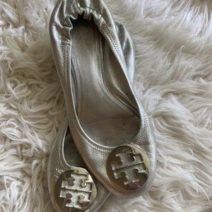 Tory Burch Silver Reva Ballet Flats